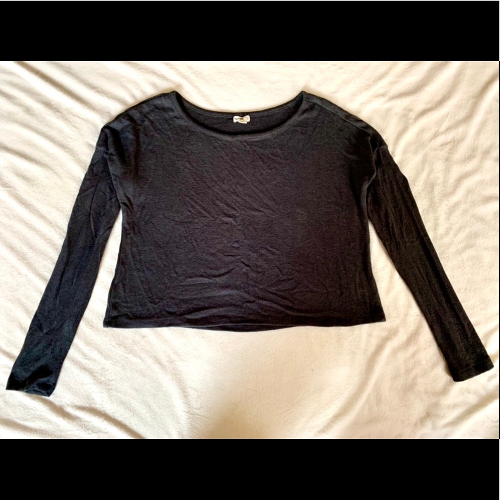 Garage Oh So Soft Cropped Sweater - Charcoal Gray